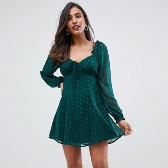 ASOS Sweetheart Babydoll Mini Swing Dress - Picture 1 of 3